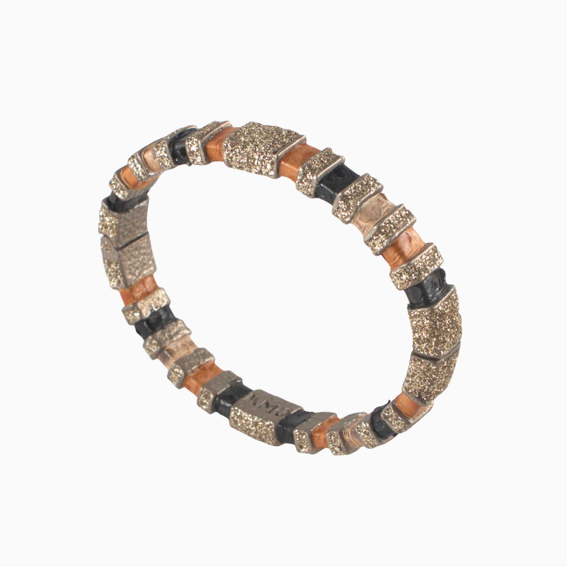 Multicolored beaded bracelet on a white background