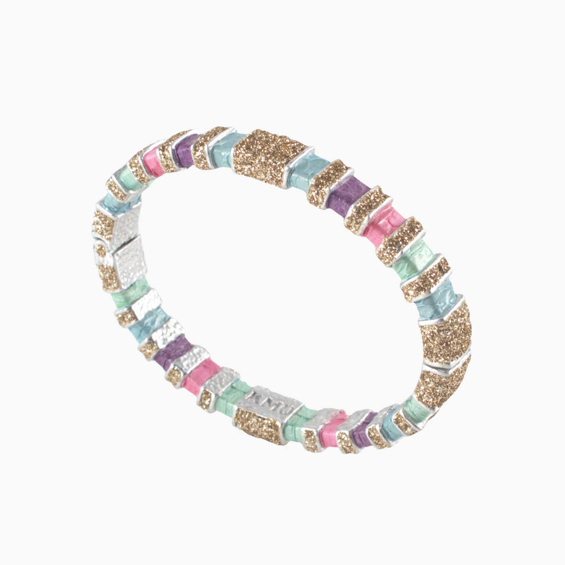 Multicolored bracelet on a white background