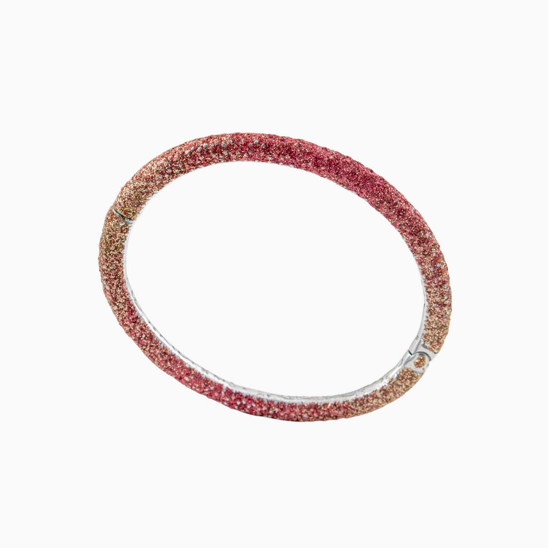 Multicolored glittery bracelet on a white background