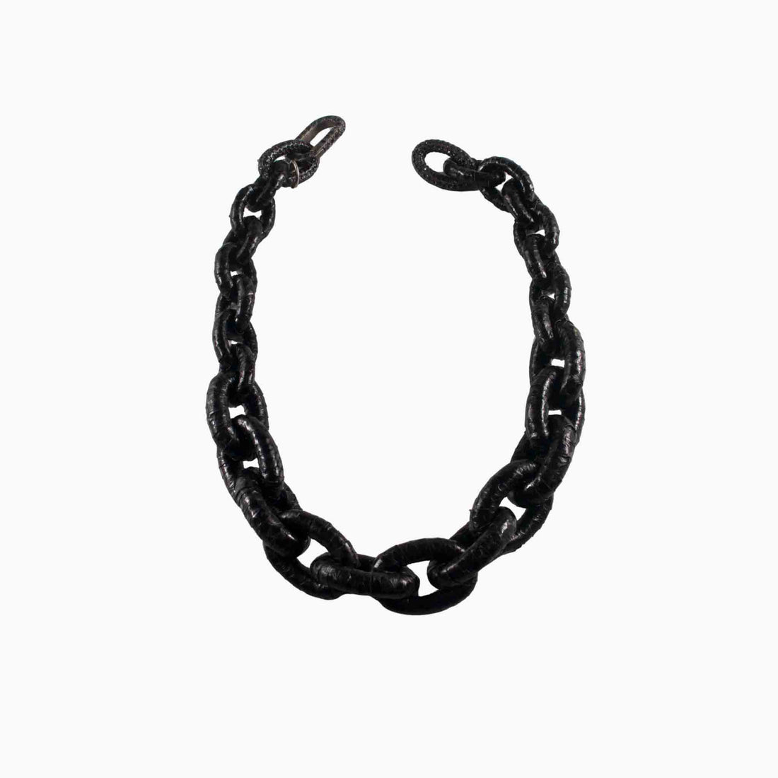 Black chain on a white background
