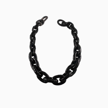 Black chain on a white background