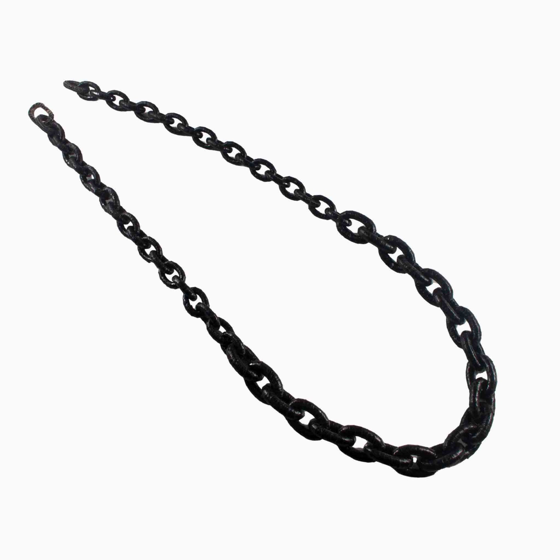 Black chain on a white background