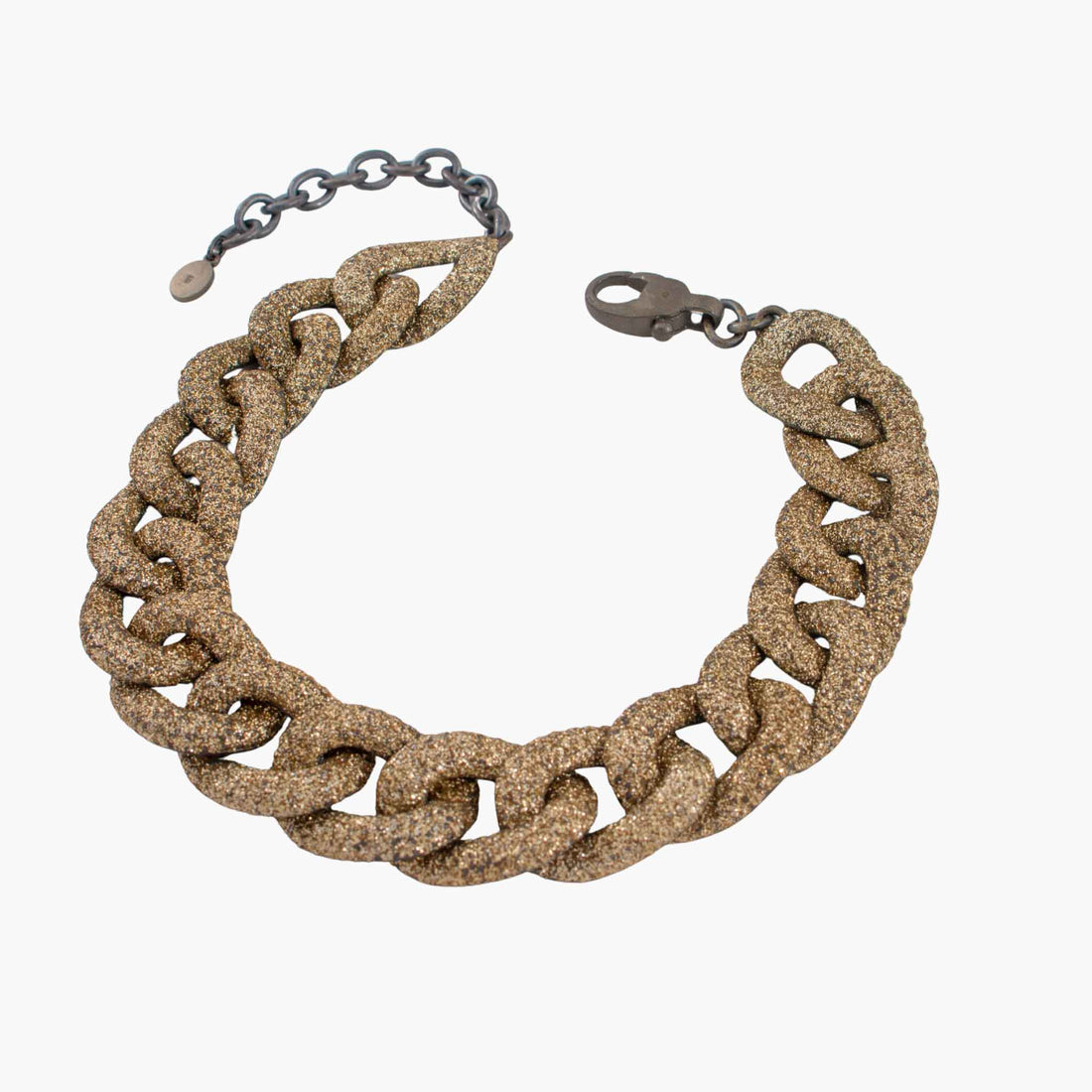 Black chain necklace on a white background