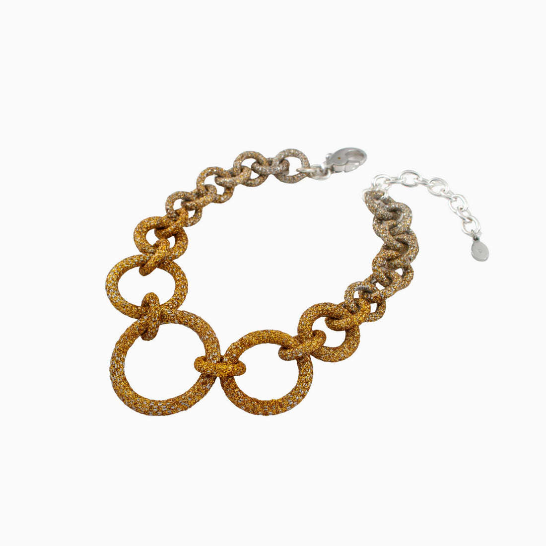 Black chain necklace on a white background