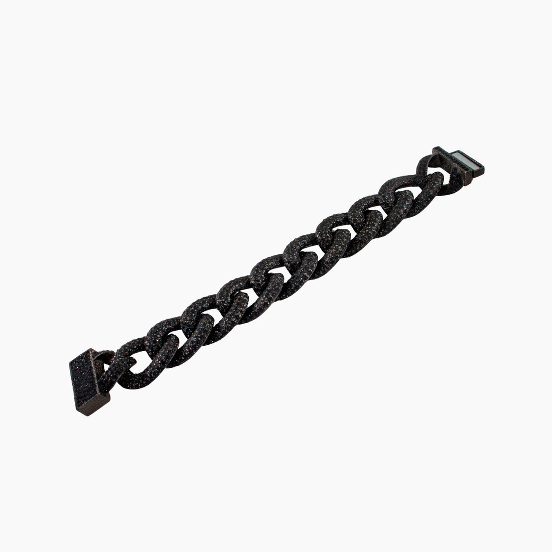 Black chain bracelet on a white background