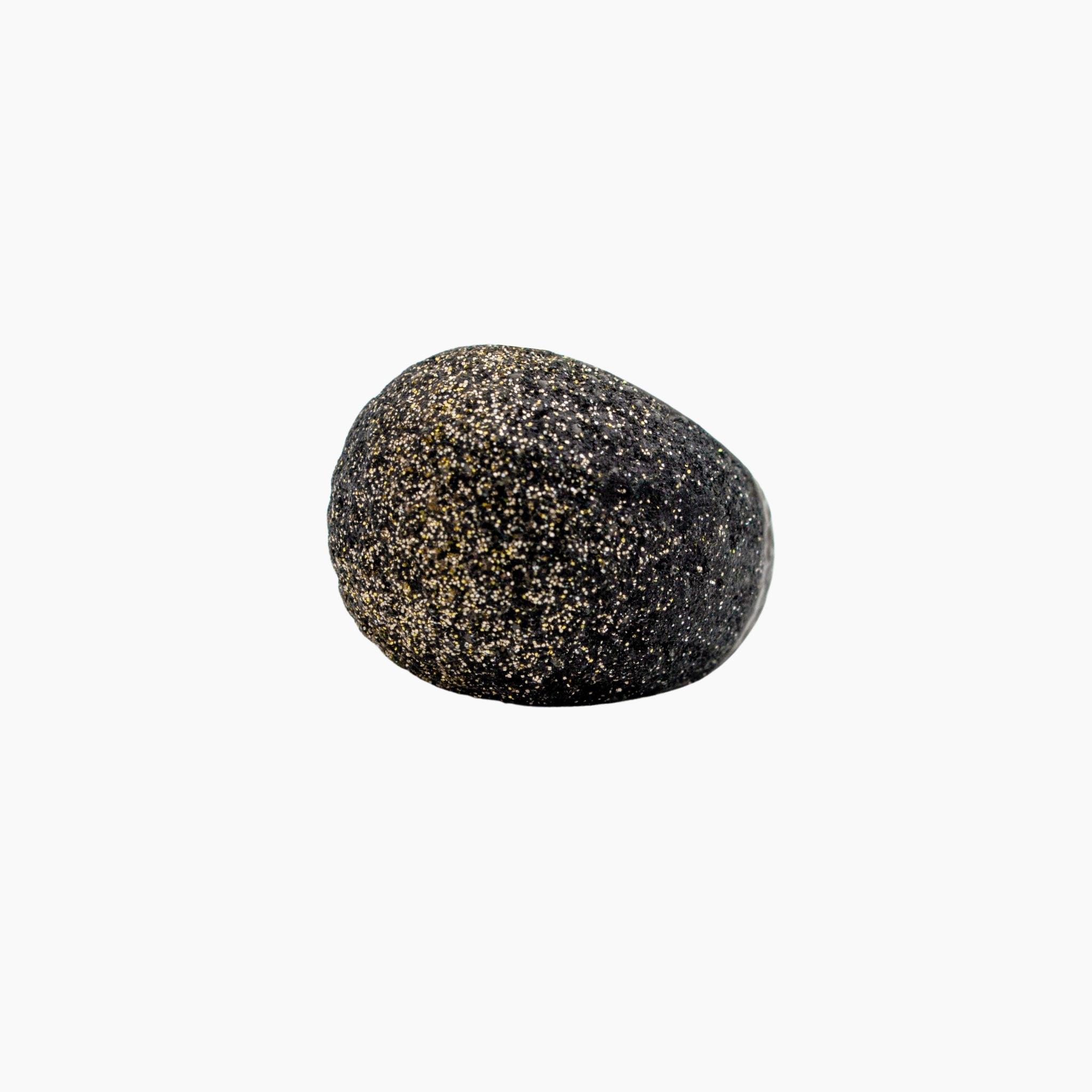 Black and gold textured ring on a white background