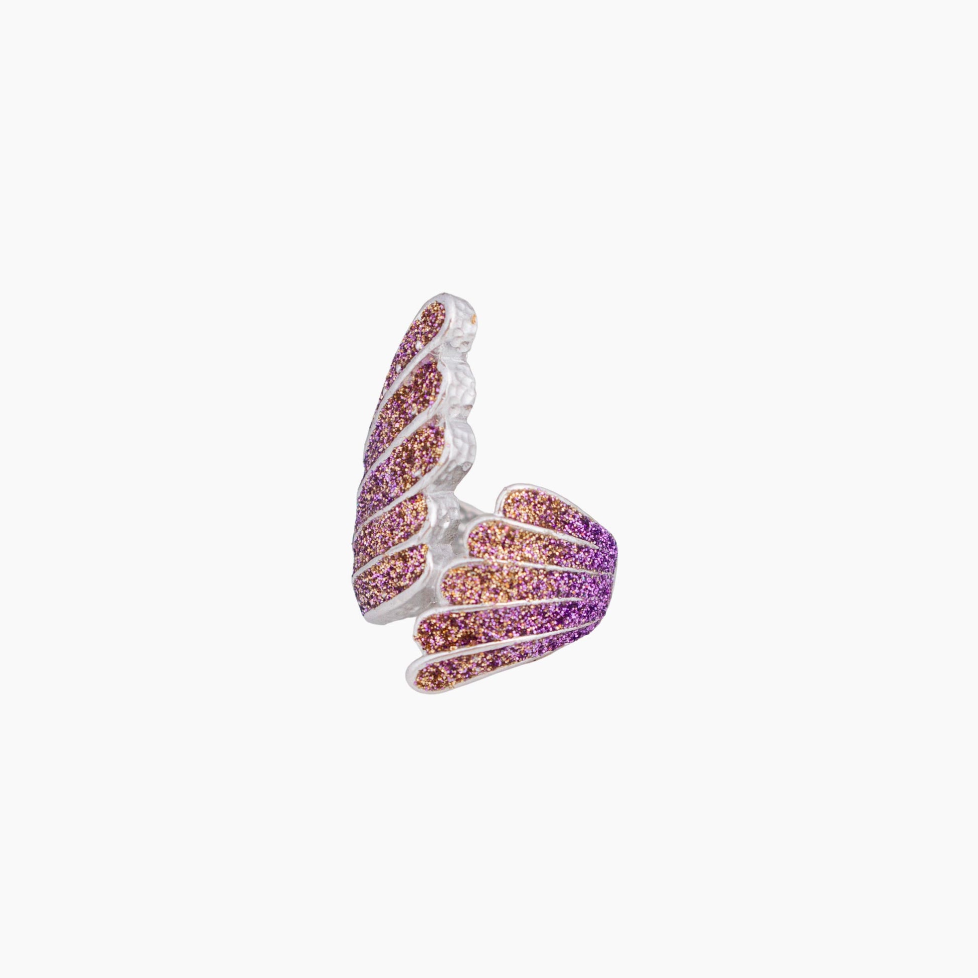 Multicolored wavy ring on a white background